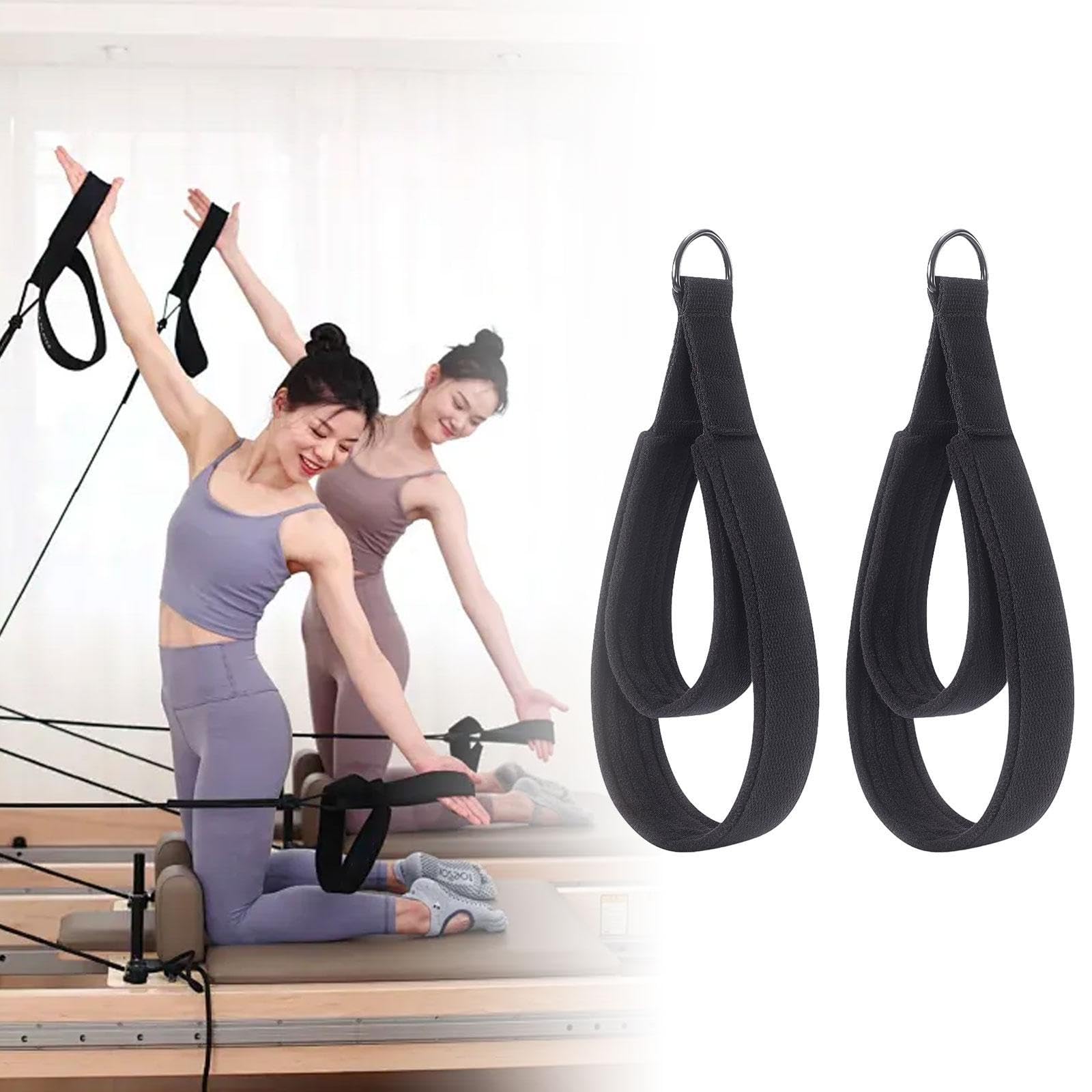 rockible 2 Stück Pilates Riemen mit Doppel Schlaufe für Reformer Fitnessgeräte