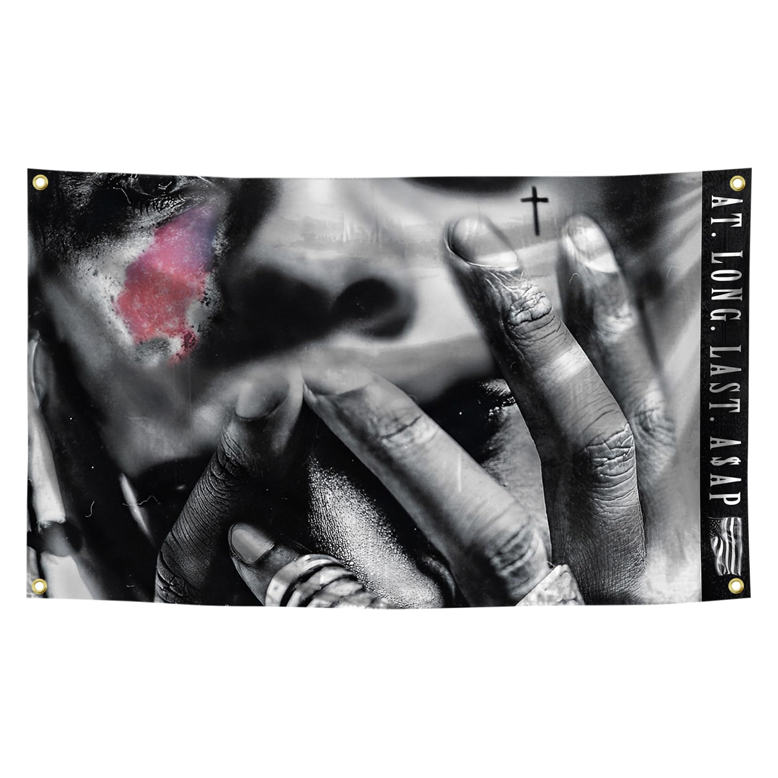 Generic Rapper Asap Music Cover Rocky Album3 × 5Ft For Room College Dormitory Bedroom Wall Tapestry Decoration Interior And Fun Parties (A$AP-black2)