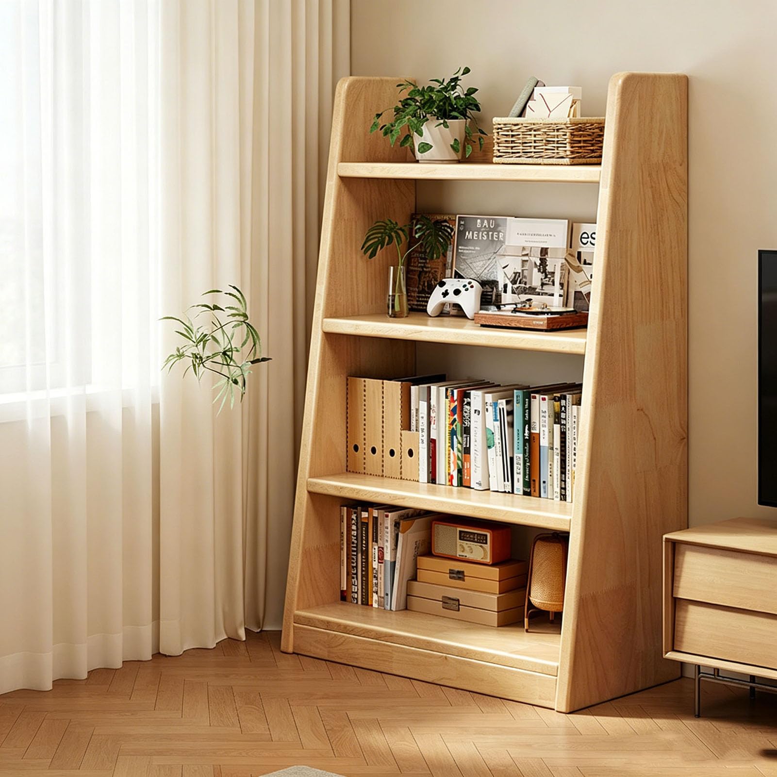 Estantería expositora de madera para dormitorio y estudio moderno TY&WJ de estructura abierta