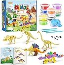 Drama Planet Dinosaur Air Dry Clay Kit – Create 5 Dinosaur Models with 12 Colors of Modeling Clay, Instruction Guide – Fun & Educational Craft Set for Kids