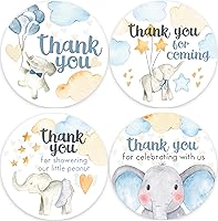 Vista 14 de Calcomanías de agradecimiento para baby shower, juego de 80 calcomanías de agradecimiento por venir, calcomanías preimpresas para despedida