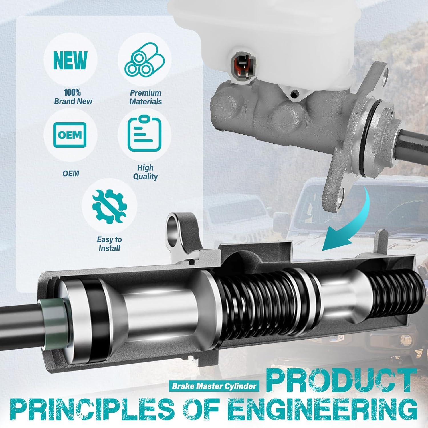 M630597 Brake Master Cylinder with Reservoir and Sensor Compatible with Toyota 2008-2010 2014-2018 Tacoma 4WD, OE 4720104150