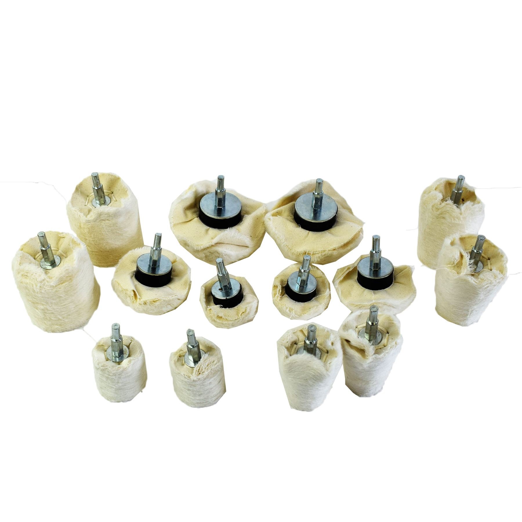 AB Tools-Toolzone 14 szt. bufory w kształcie tkaniny bawełniana mopa polerowanie buffy wiertło 6,35 mm chwyt