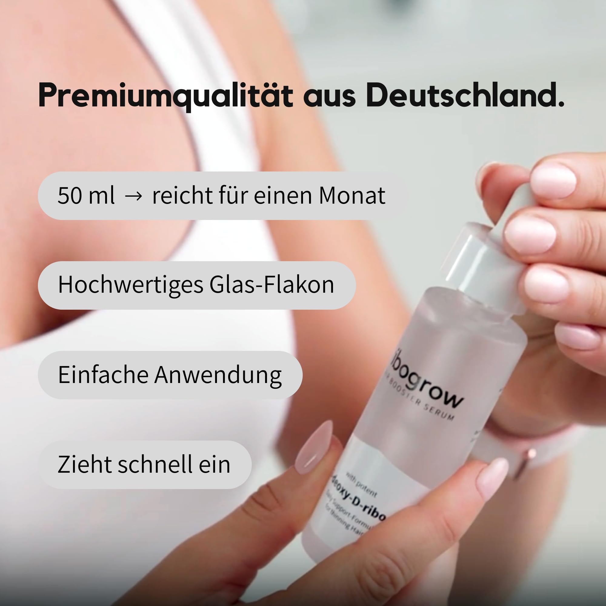 Hair Booster Serum 3x50ml | Haarwachstum Serum 3 Monate mit 2-Desoxy-D-Ribose & Koffein | gegen Haarausfall Frauen & Männer | Pipette | Dermatest Exzellent