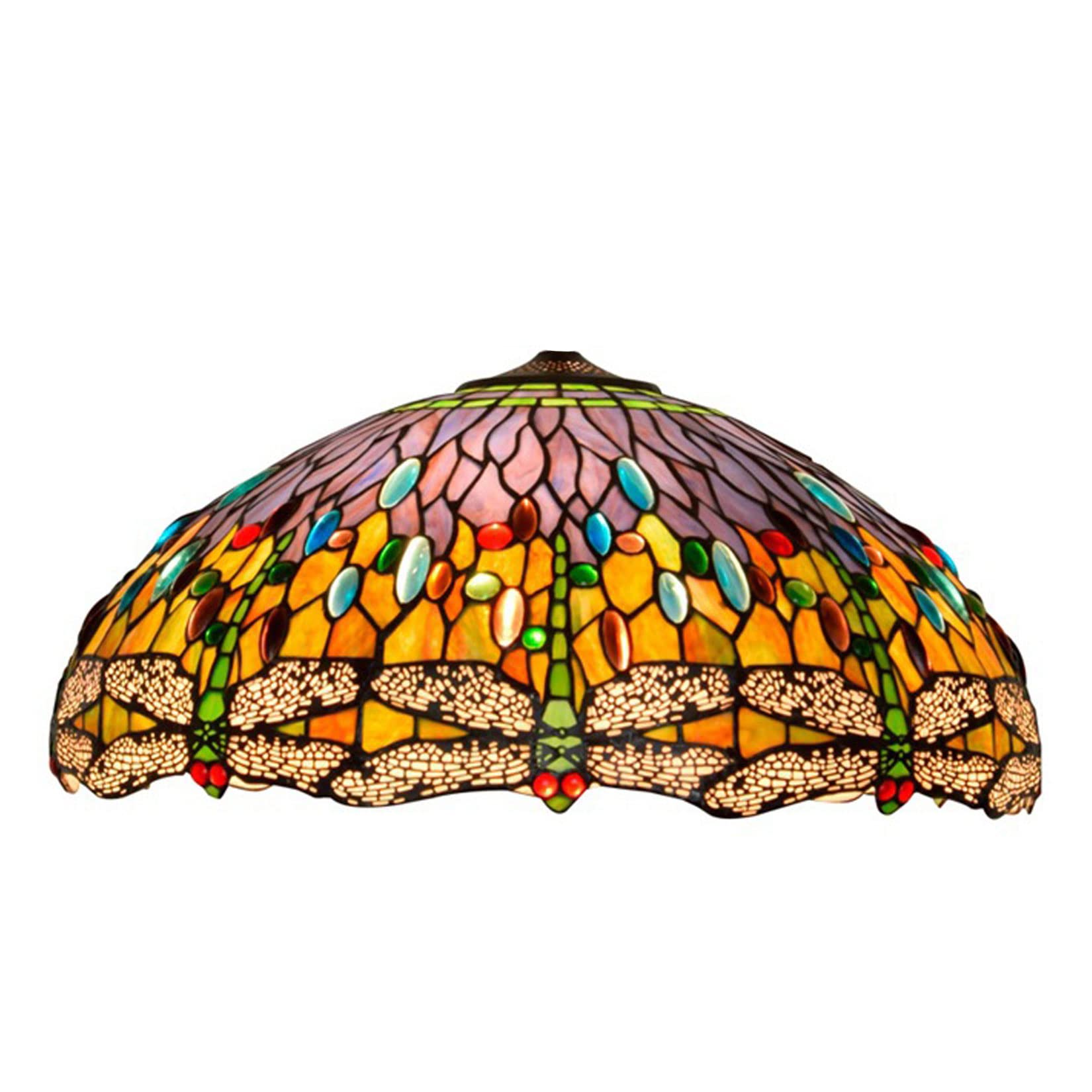 SaryEdge Tiffany Lamp Shade Replacement 20X9 Inch Stained Glass Dragonfly Lampshade for Table Lamps, Floor Lamp, Desk Light, Chandeliers, Ceiling Fixture, Pendant Light, Home Office De，Green