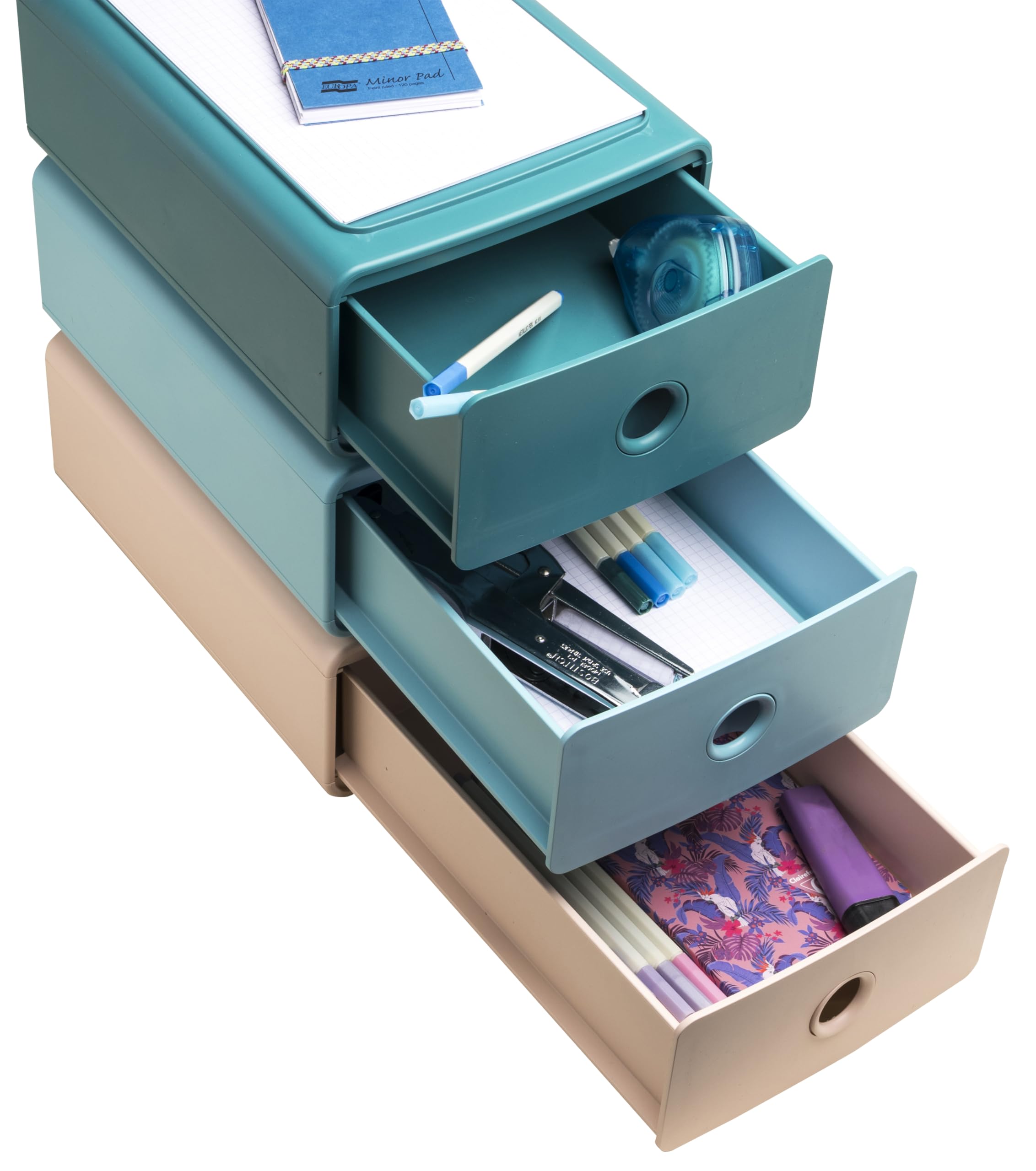 Lort de 3 mini module de classement Exacompta Tiny Box Skandi couleurs assorties