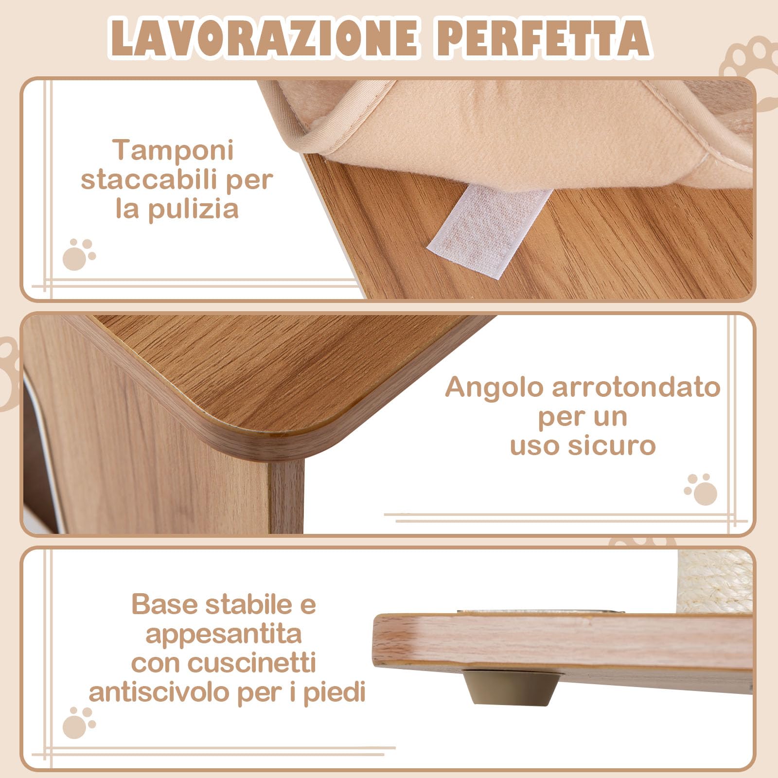 GYMAX Tiragraffi per Gatti, 59 x 59 x 176 cm, Carico 15 kg, Tronchi in Sisal, Cuscino Rimovibile Lavabile, Ideale per Gatti Grandi Adulti (Stile 12)