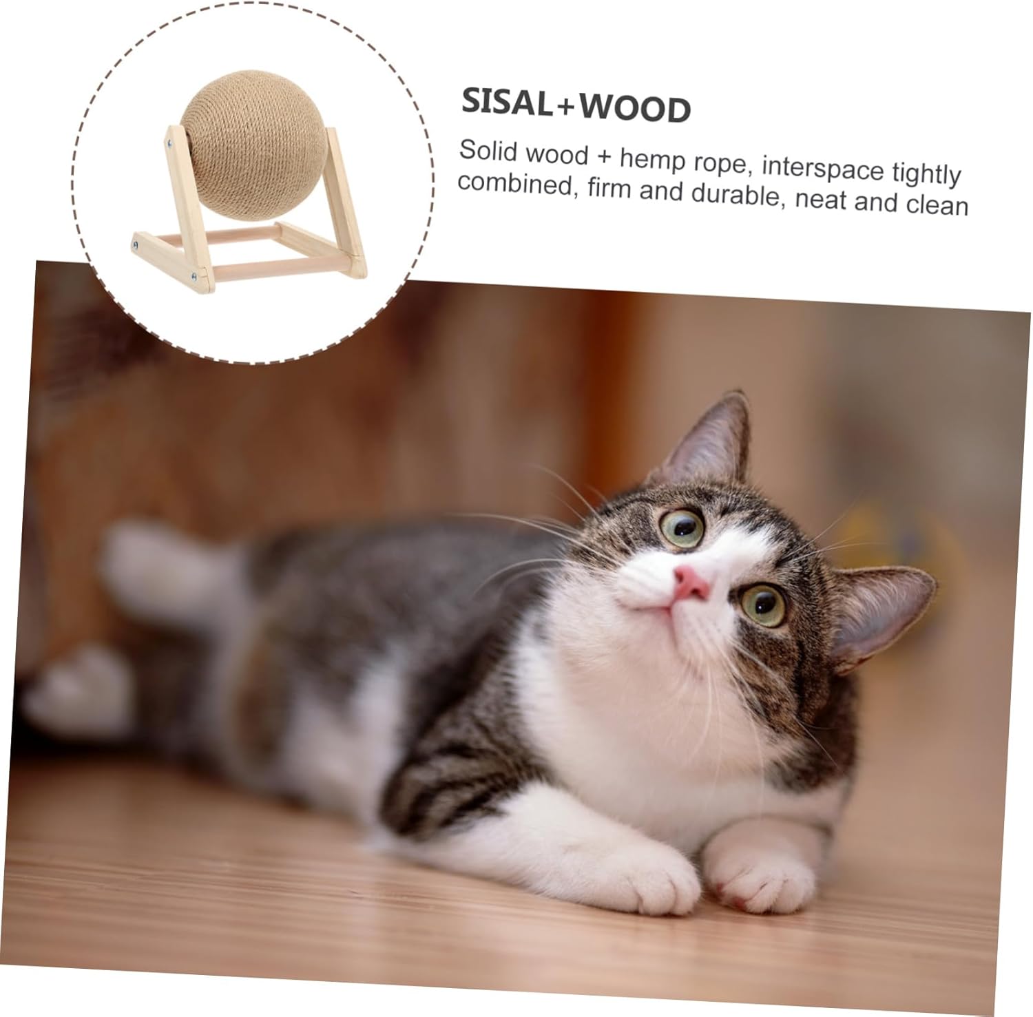 Cat Grooming Toy Claw Grinding Ball-Shaped Scratcher Multi-use Pet Accessory for Scratching Pad