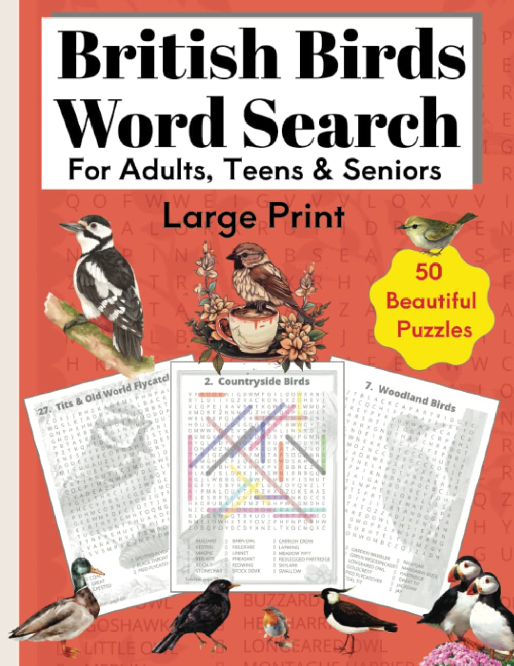 British Birds Word Search Book: Large Print Word Search Puzzles for Adults, Seniors, Bird Watchers, Teens. Lovely Word Search Bird Gift for Bird ... Cute Word-Searches (British Word Search)