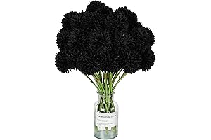 30 Pcs Black Halloween Artificial Flowers in Bulk