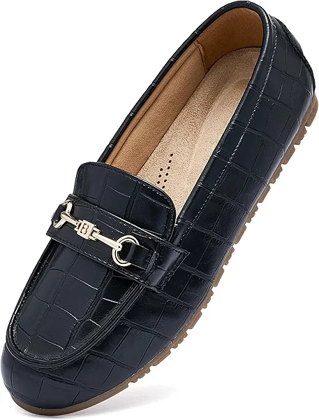 BGSTGUDS Women's Wide Loafers Shoes Cute Dressy Shoes Ladies Comfort Slip Ons Work Shoes