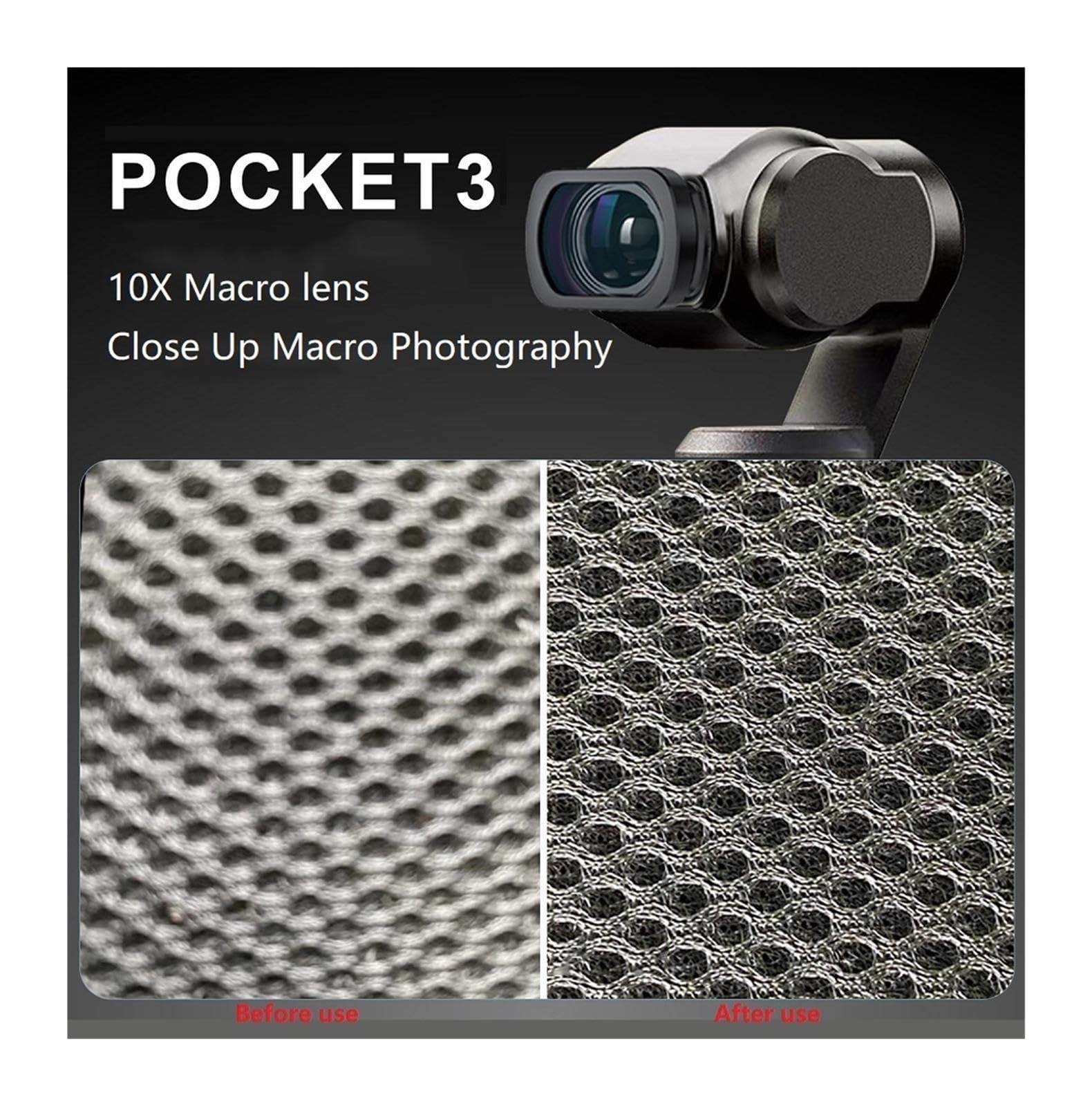 Obiettivo macro 10X compatibile con la fotocamera DJI Osmo Pocket 3