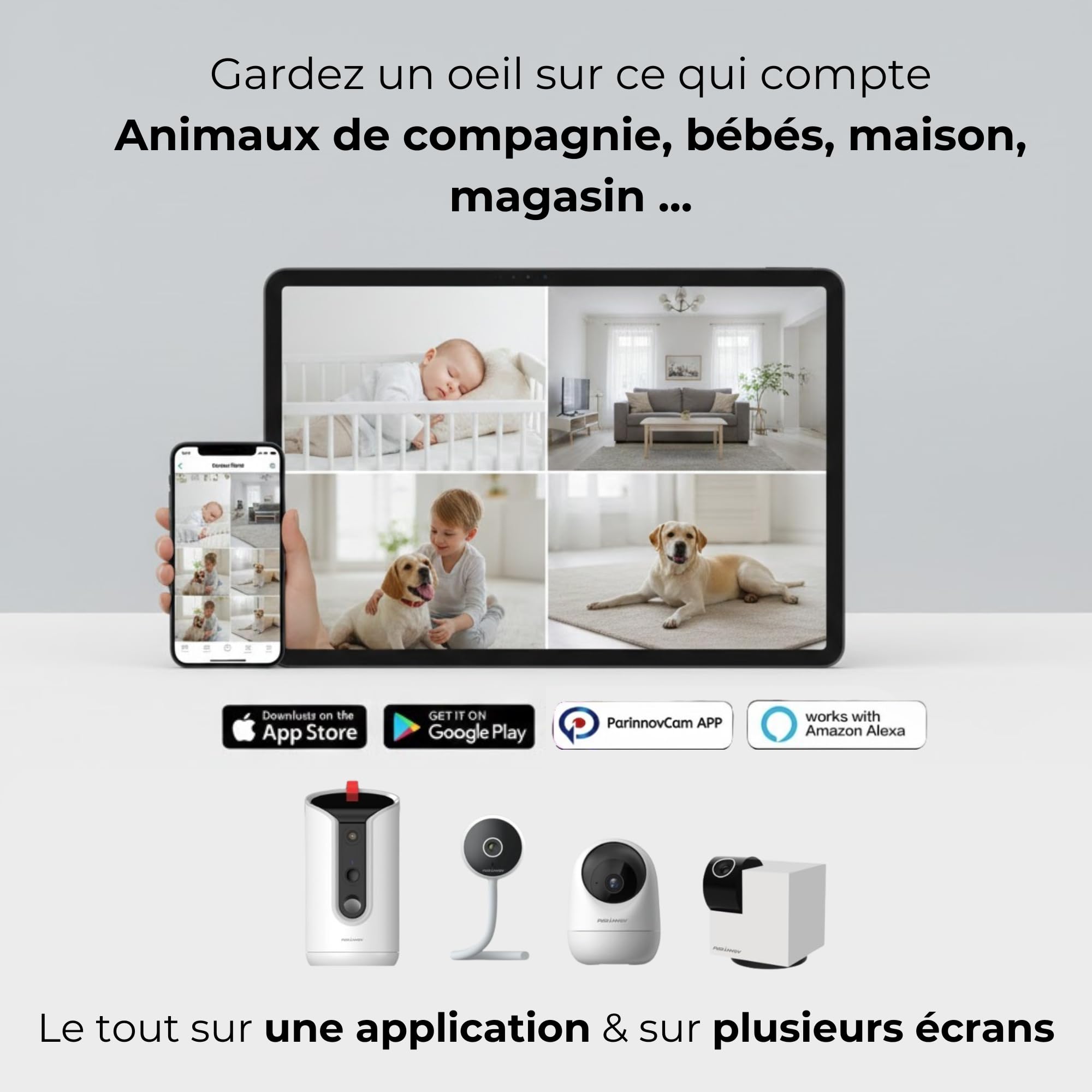 3M Camara Vigilancia Mascotas [sin SUSCRIPCIÓN] Vista Remota 360°, Dispensador de Croquetas y Golosinas vía App, WiFi, Nocturna, Camara vigilancia Perros, Camara Gatos, Detección de Ladrido