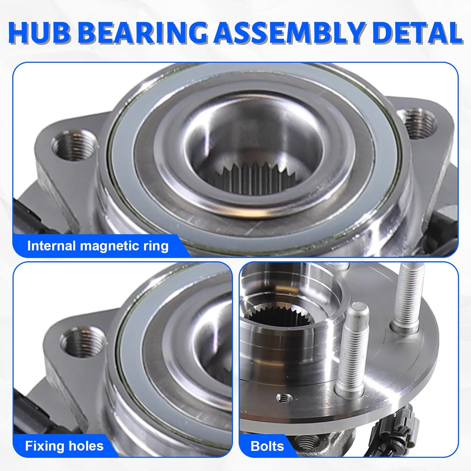 515160 Front Wheel Bearing Hub Assembly with 6 Lug ABS Compatible with GMC Yukon XL 2015-2020,Fit for Chevy Suburban 2015-2020, Fit for Cadillac Escalade ESV 2015-2020