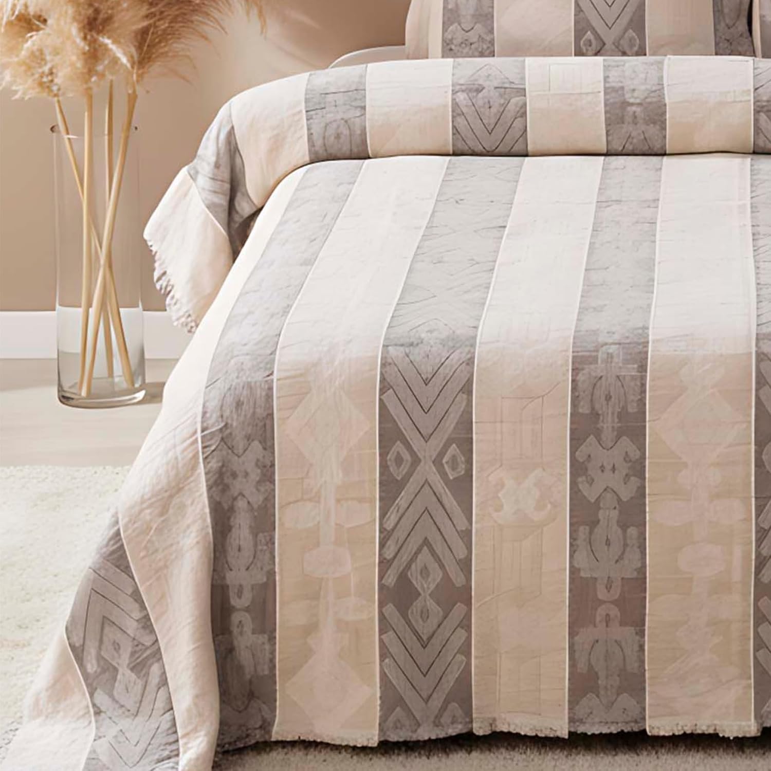 3-Piece Comforter Bedding Set | Floral Design Wellsoft Polyester Comforter with Cotton Duvet Back | Soft & Cozy Quilt Set for Bed | Daily Use Bedding Set