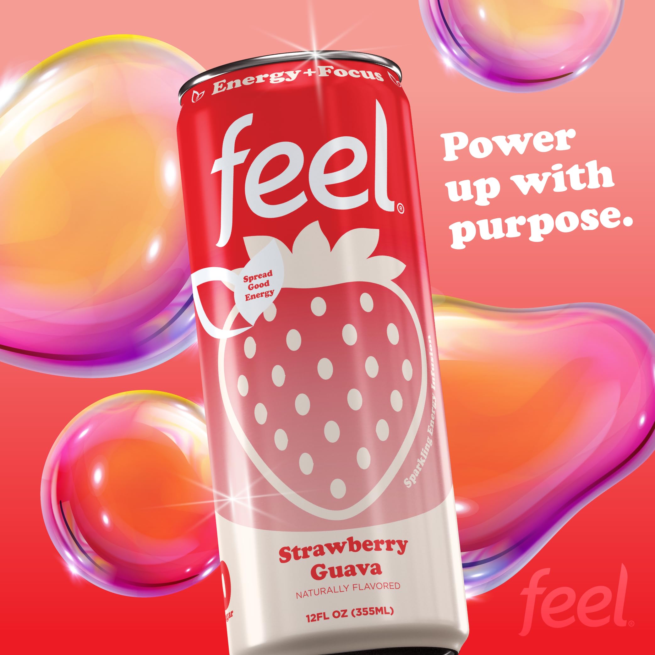 Amazon.com : FEEL Strawberry Guava – Zero Sugar Sparkling Energy