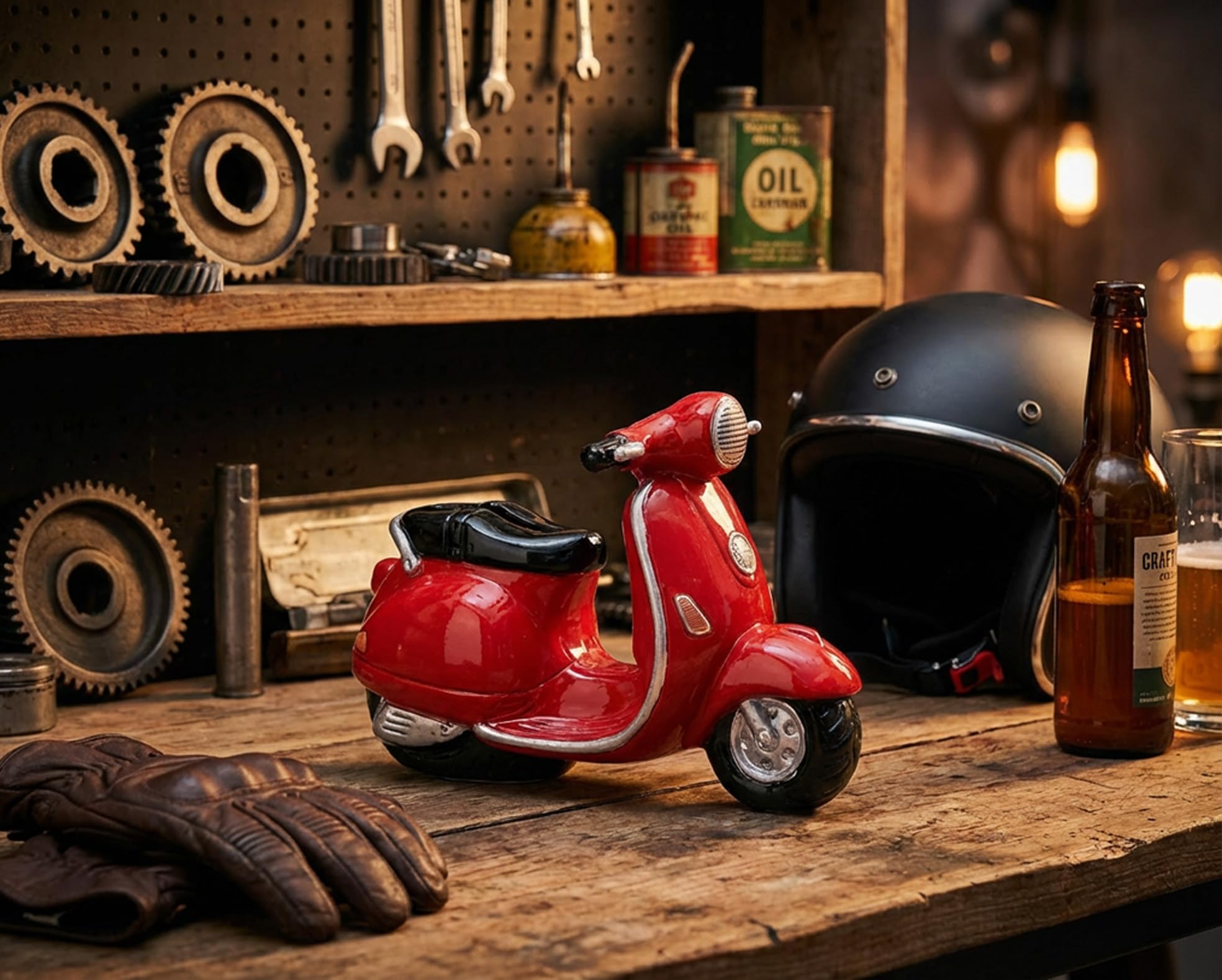 Udo Schmidt 89167 Salvadanaio a forma di scooter, motocicletta, 10 cm