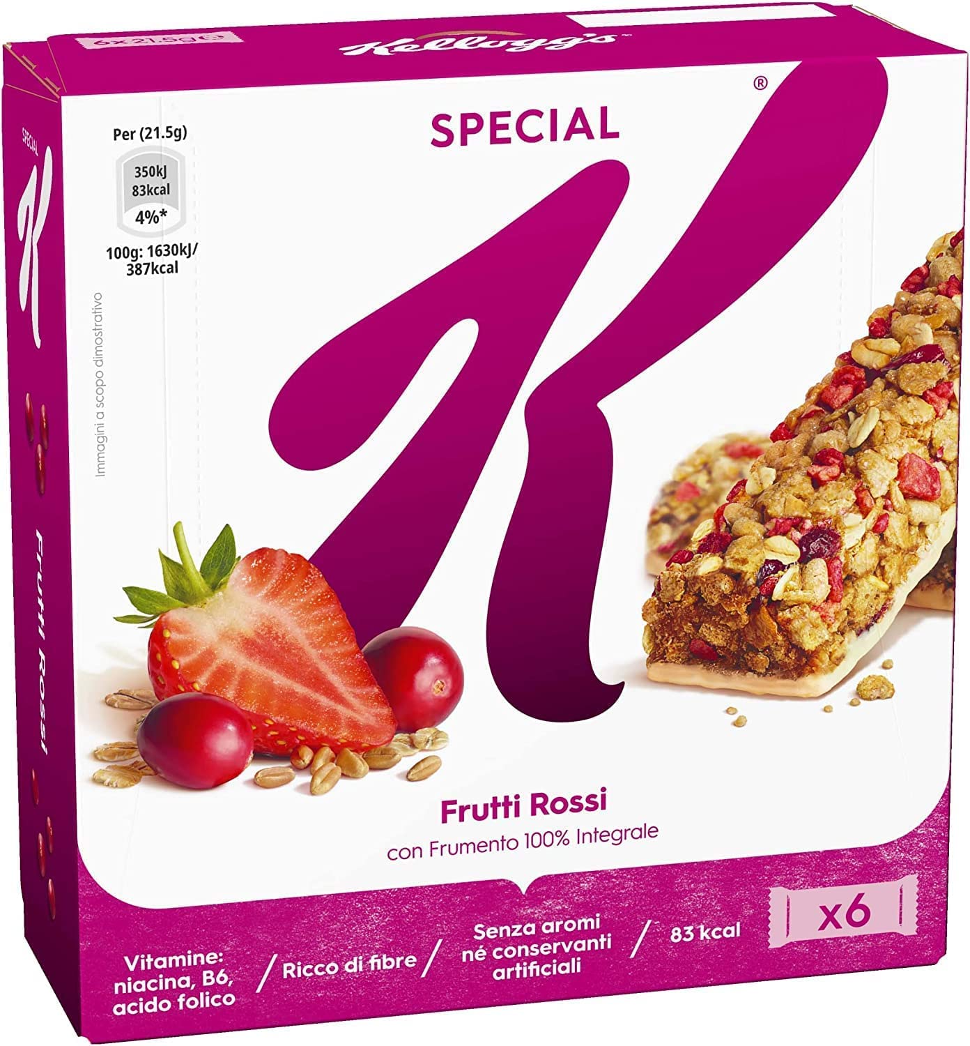 10X Special K Barrette di Cereali ai Frutti Rossi con Frumento 100% Integrale 129g [CAIYA® BOX da 10 Confezioni]