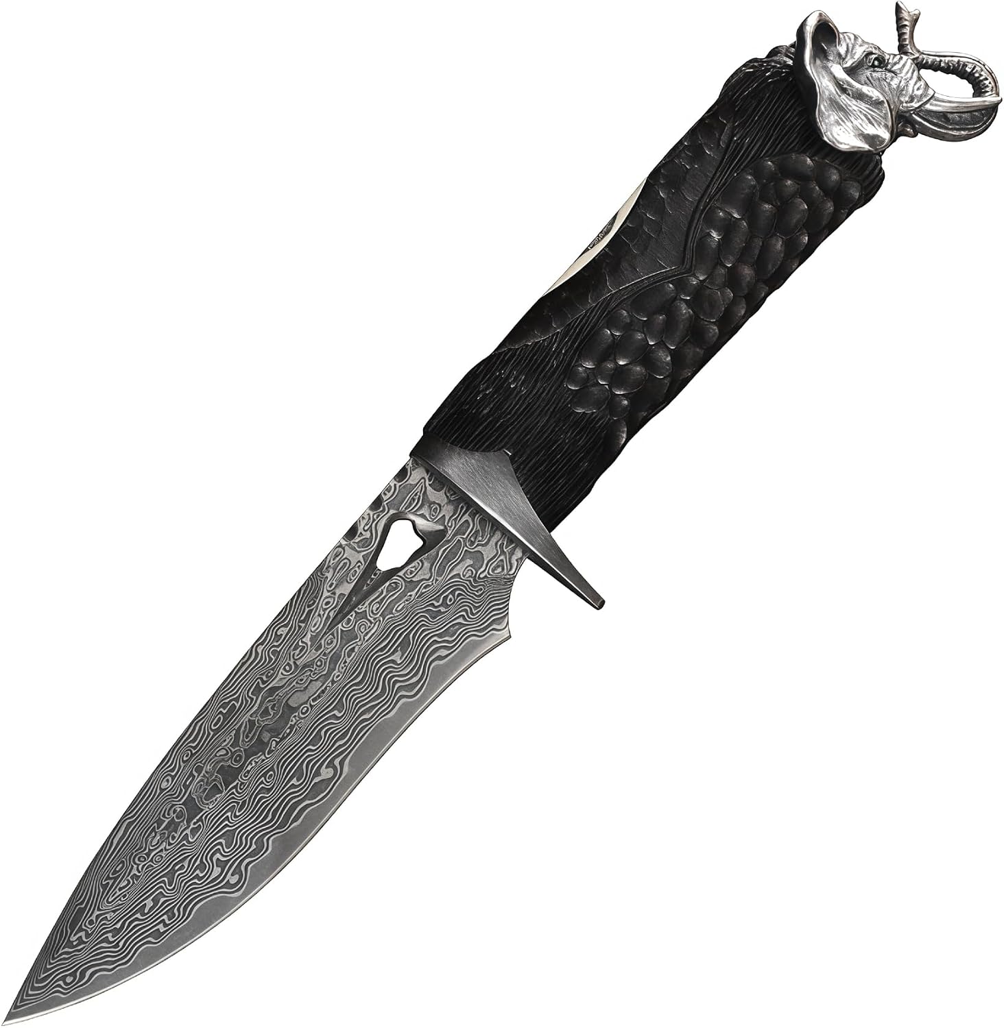 103 Layer Damascus Steel Fixed Blade Knife with VG10 Core, Hunting Knives