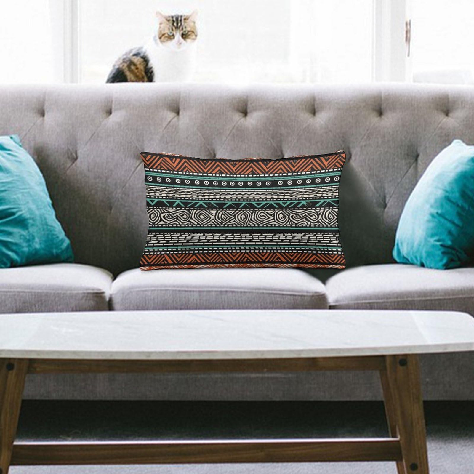 NTVOWPZO Decoration Throw Pillow Covers 8"x12" Pillowcases Covers Ethnic Turtle Striped Soft Pillowcases Modern Farmhouse Home Decor Sofa Cushions Covers for Couch Bed Living Room