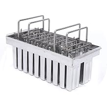 10/20/30/40 pcs Stainless Steel Molds Commercial Ice Pop Molds Metal Holder Moldes Mold with Sticks, Ice Cream Molds 20 pcs/ 85ml/ Double Slotted Flat Head
