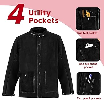 Amazon.com: QeeLink Leather Welding Jacket - Heat & Flame