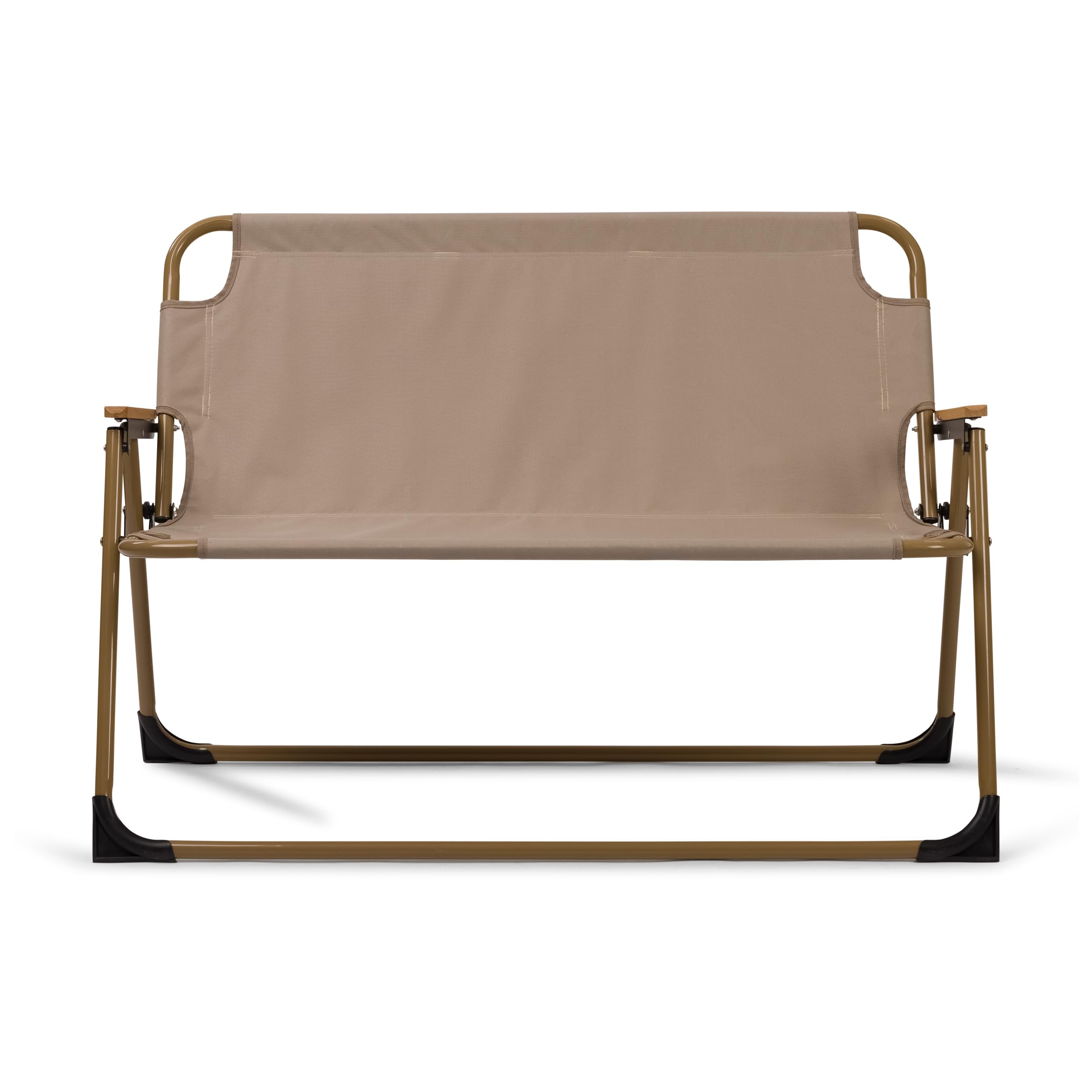 Trespass Double Seater Chair Duosita - Wooden Arm Rests, Carry Handle, Camping, Garden & Festival, 240kg Load, 115x57x75cm Extended, Polyester Steel