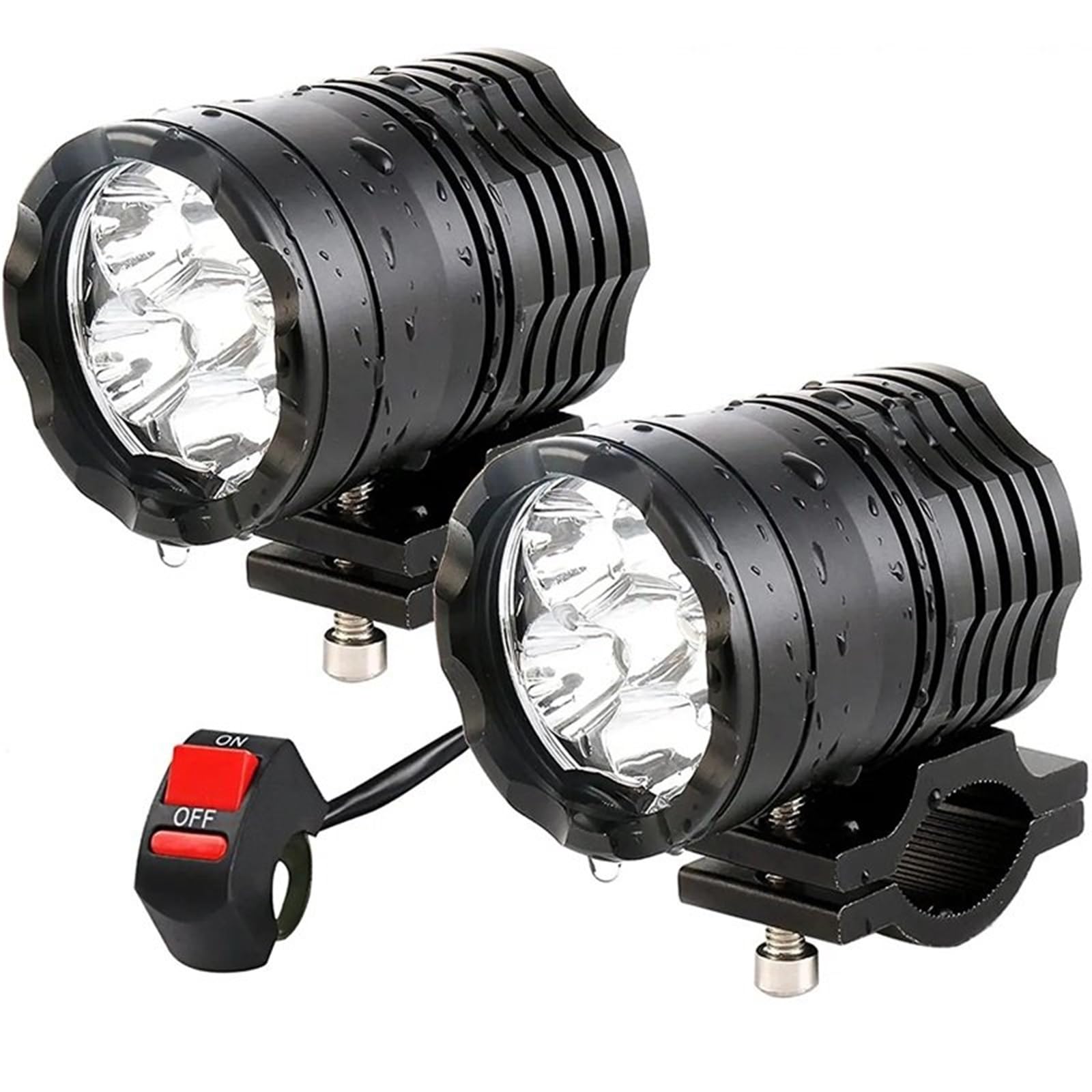 LED Fendinebbia Fari LED Da 60W Faro Moto | Fari Ausiliari Per Moto 2 Pezzi Faretti Aggiuntivi Lampada A LED 60 W 12 V -80 V Bicicletta Per Auto Moto Guida Fendinebbia