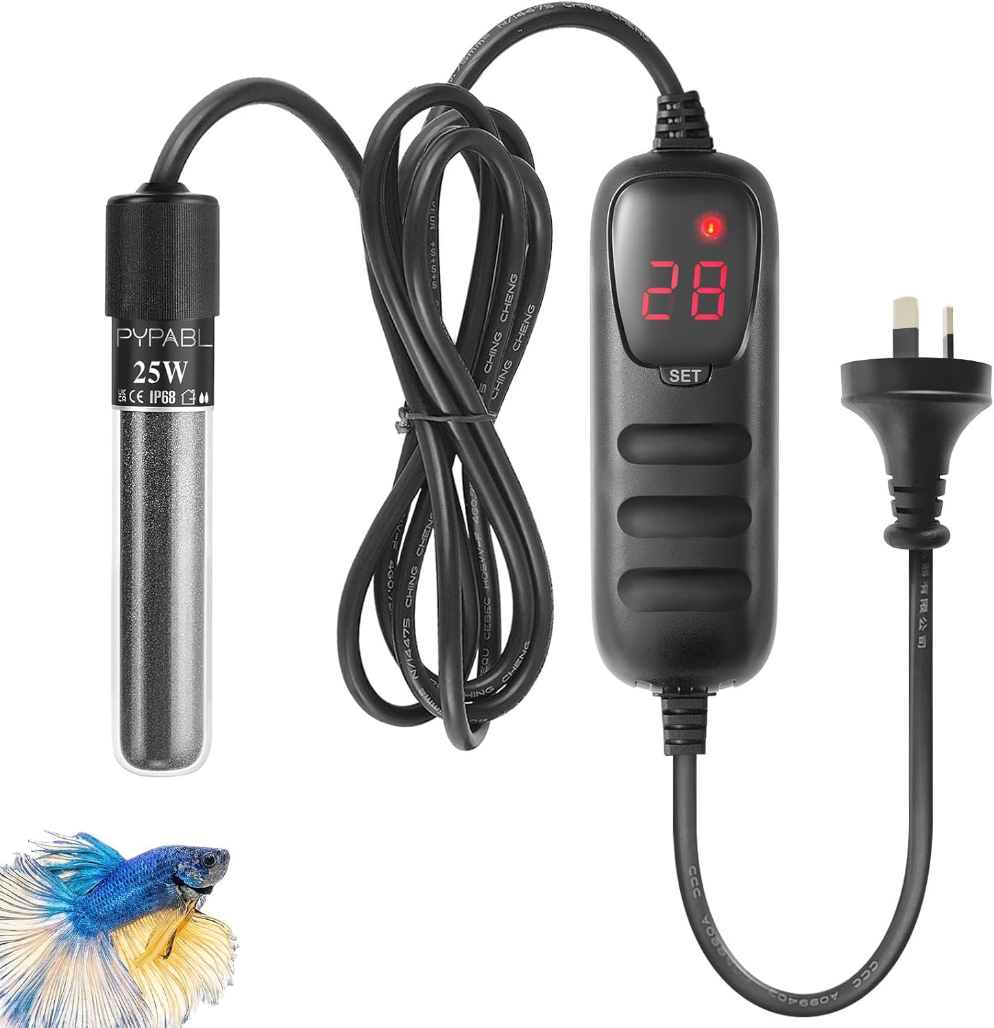 PYPABL Mini Submersible Aquarium Heater, 25W 50W 100W Small Heater for