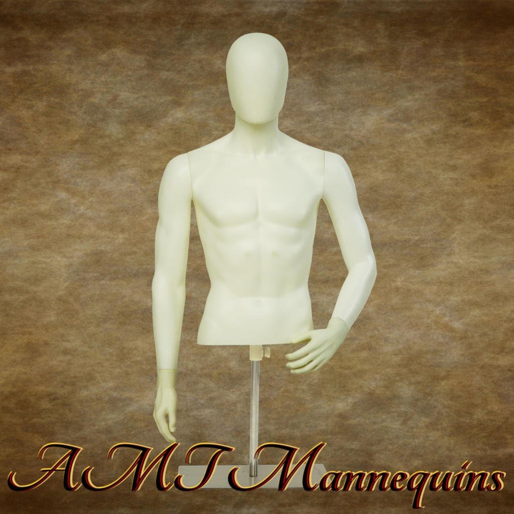 Male Mannequin Torso w/Head Countertop Display (YMT3-BT)