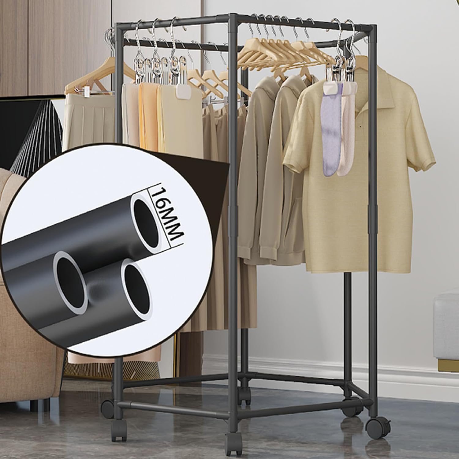 Space Saving Clothes Stand, Drying Rack Clothing, Clothes Hanging Rack, Space-Saving, Foldable Design, 56x16x11cm, Best for Drying Laundry Indoors in Small Bedrooms