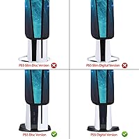 Vista 2 de PlayVital Dust Cover for PS5, Waterproof Console Cover, Soft Nylon, Compatible with Digital & Disc Edition - Green Storm Thunder