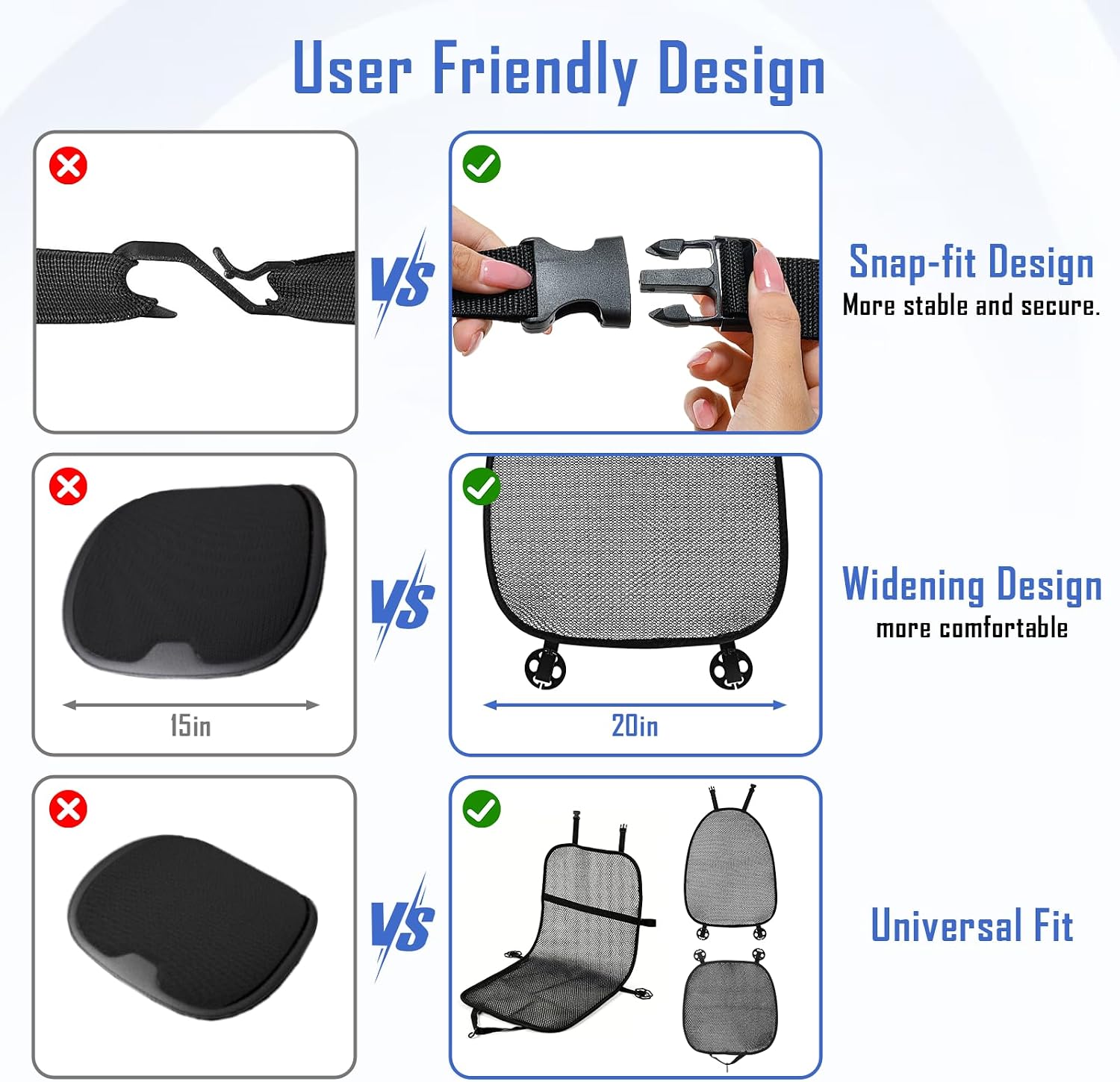 3D Air Mesh Cooling Car Seat Cushion,Integrated-Type,Black | Ventilated pad for car SUV truck van pickup, 3D Air Mesh Cooling design, Cool and comfortable during long drives