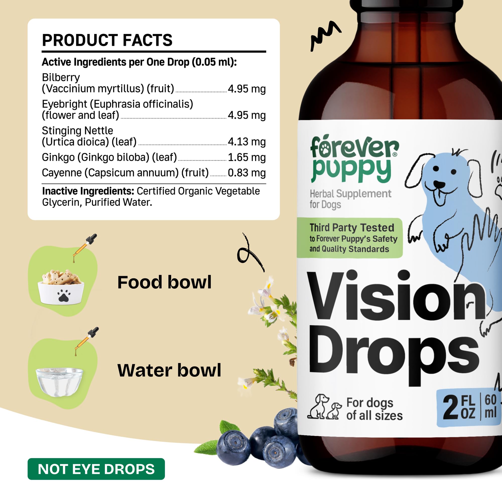 Forever Puppy Vision Supplements - Bilberry & Eyebright Drops for Dogs 2 oz — Amazon image 3