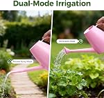 Arrosoir Bamworld pour plantes d'intérieur, arrosoir à long bec pour plantes de jardin, petit arrosoir pour fleurs d'intérieur, 1.8L 60oz 1/2 gallon (rose)