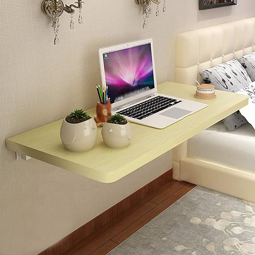 KDDEON Mesa plegable de pared, mesa flotante de madera, escritorio de ordenador multifunción para el hogar, oficina, cocina, lavandería, con soporte