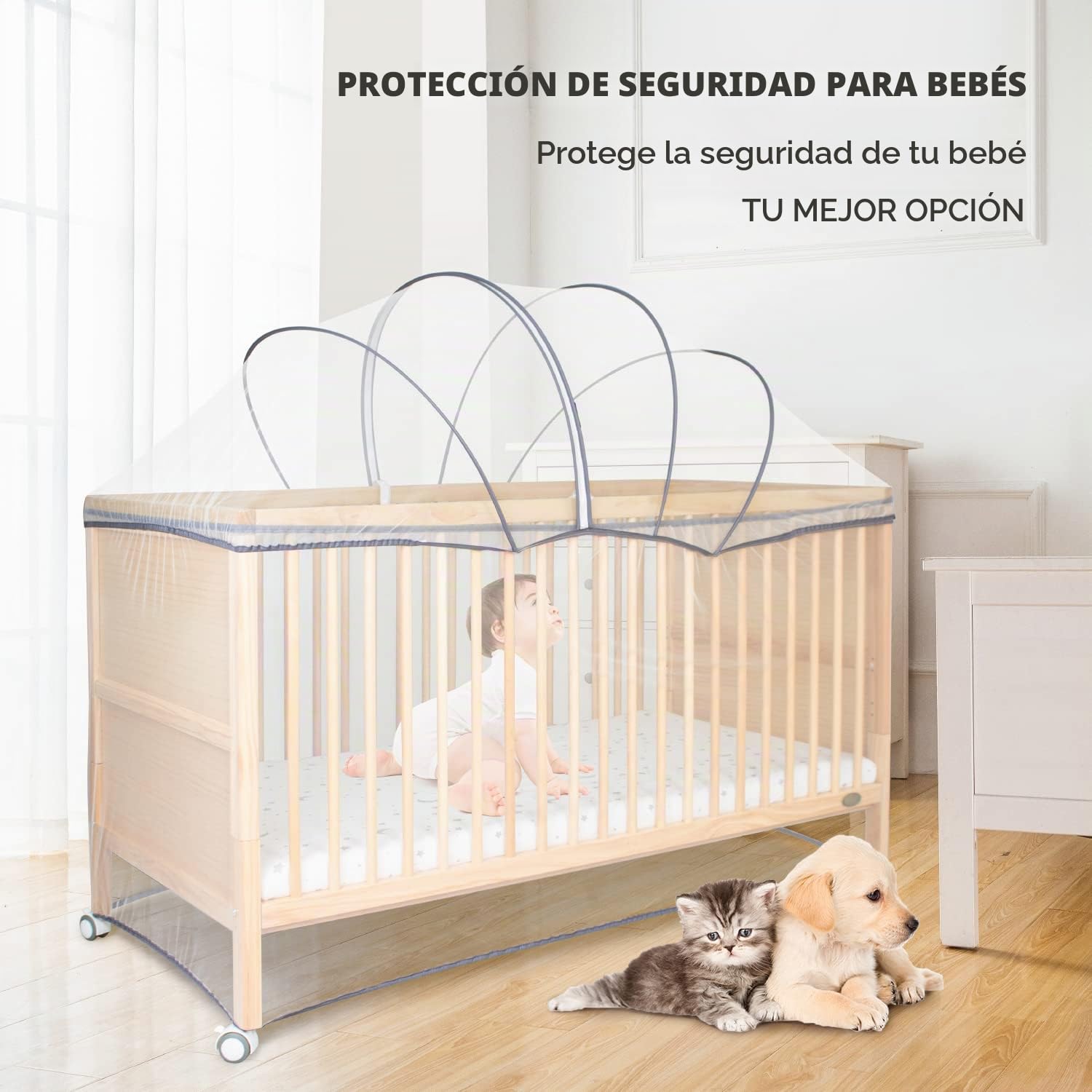 Beberoad Mosquitero Recién Nacido, Mosquitera para Parque Infantil o Cuna Ventilación Total 91x145x145cm