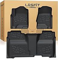 LASFIT Custom TPE Floor Mats for 2014-2018 Chevy Silverado/GMC Sierra 1500 Crew Cab & 2015-2019 2500HD/3500HD - All-Weather Protection