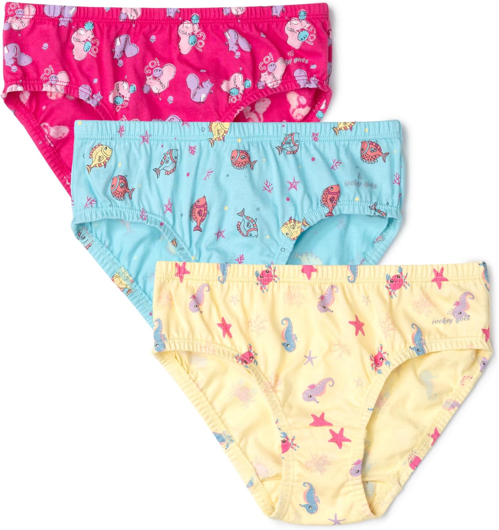 Jockey SG01 Girls Super Combed Cotton Printed Panty with Ultrasoft Waistband_(Pack of 3)