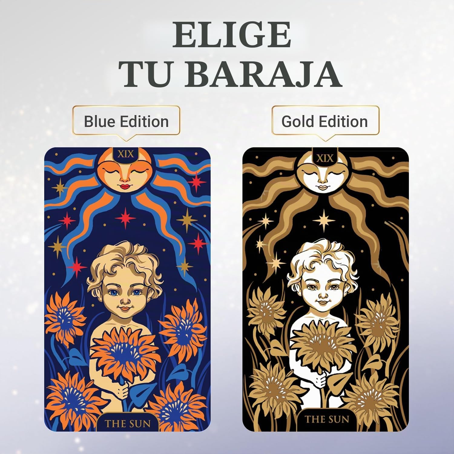 Wyspell Blue Starlight tarot Deck: cartas inspiradas en el cielo estrellado con instrucciones (idioma español no garantizado), juego único de cartas de tarot