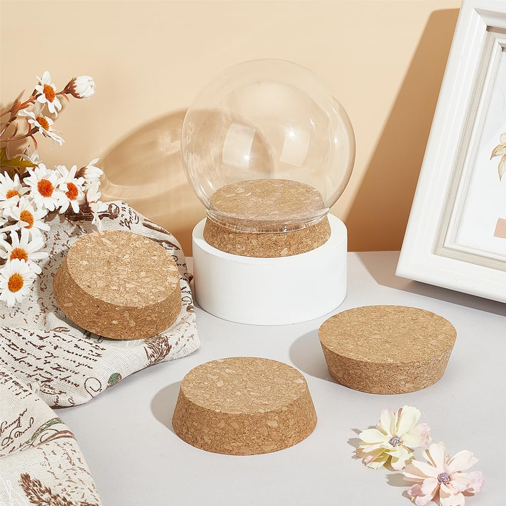 BENECREAT 4 tapones de corcho cónicos, 78~90 mm, tapas de botellas de corcho de madera blanda natural para vinos, botellas decorativas, vasos, arte, manualidades