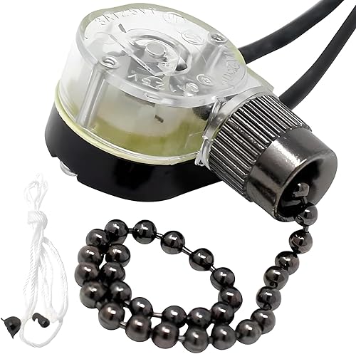 Zing Ear ZE-109 - Interruptor de luz para ventilador de techo E89885, 2 cables, 1 circuito, 1 posición, interruptor de cadena de tracción SPST,