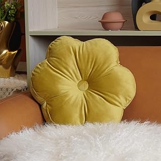 ARTMAGIC Flower Shaped Velvet Decorative Throw Pillow Cushion Ultra Soft...