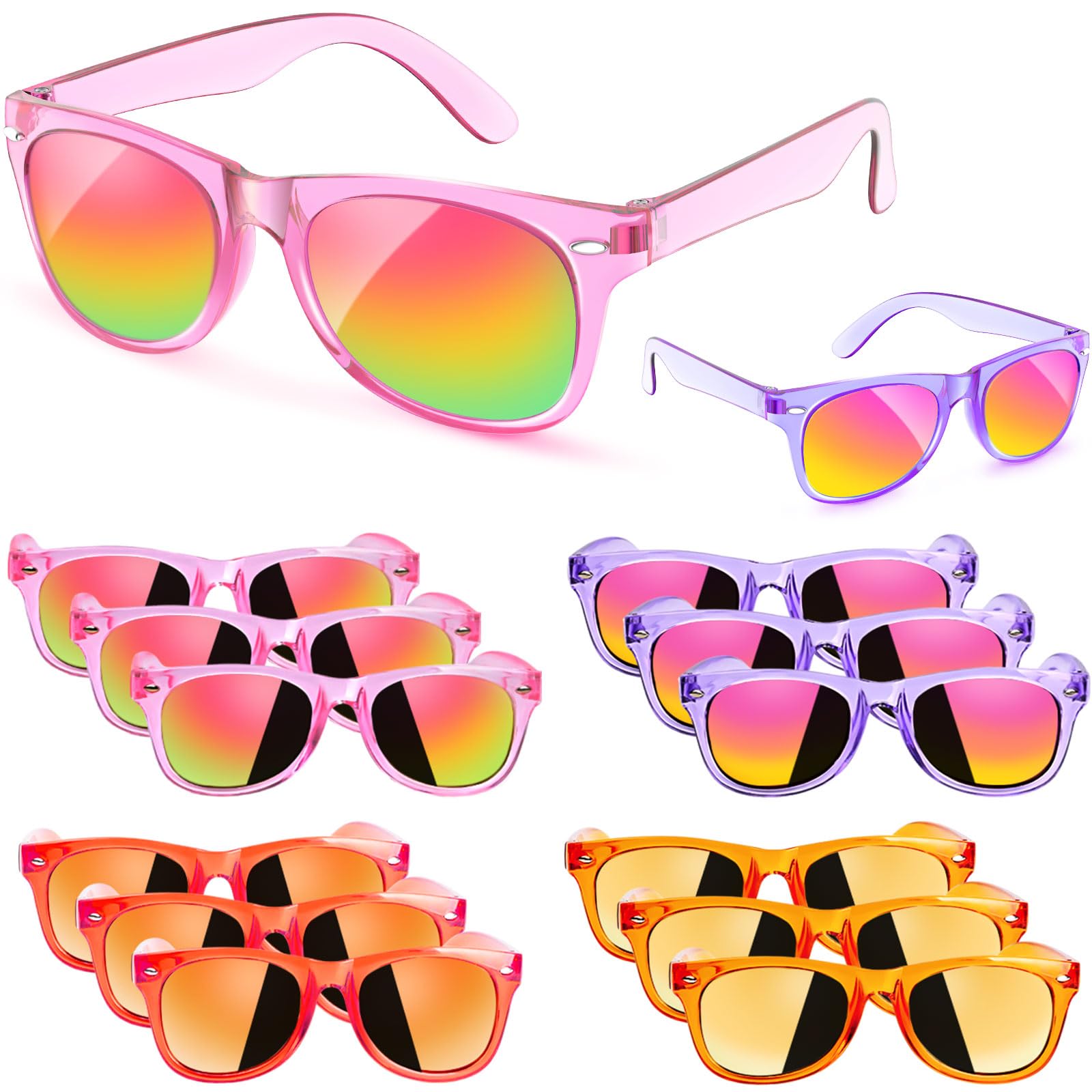 Sunglasses Party Favors for Kids - Girls Sunglasses Age 3-8 with UV 400 Protection, Neon Sunglass Party Favors Bulk for Students Classroom, Valentines Easter, Kids Goodie Bags Stuffers - 12 Packs