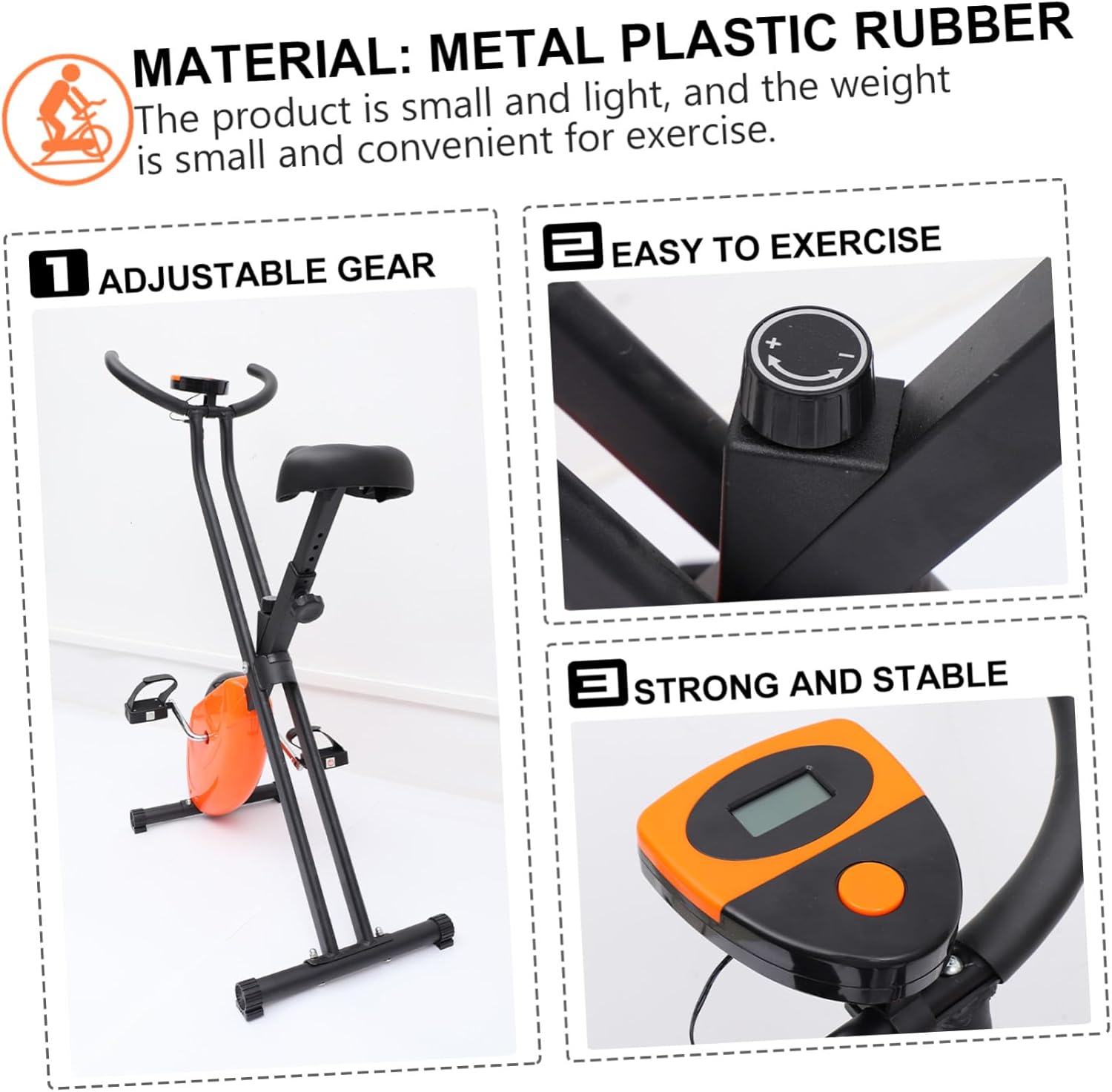 Adjustable Resistance Stationary Fitness Bike for Home and Gym Use with Non-slip Feet Pads and Comfortable Saddle Indoor Exercise Equipment for Cardio Workout