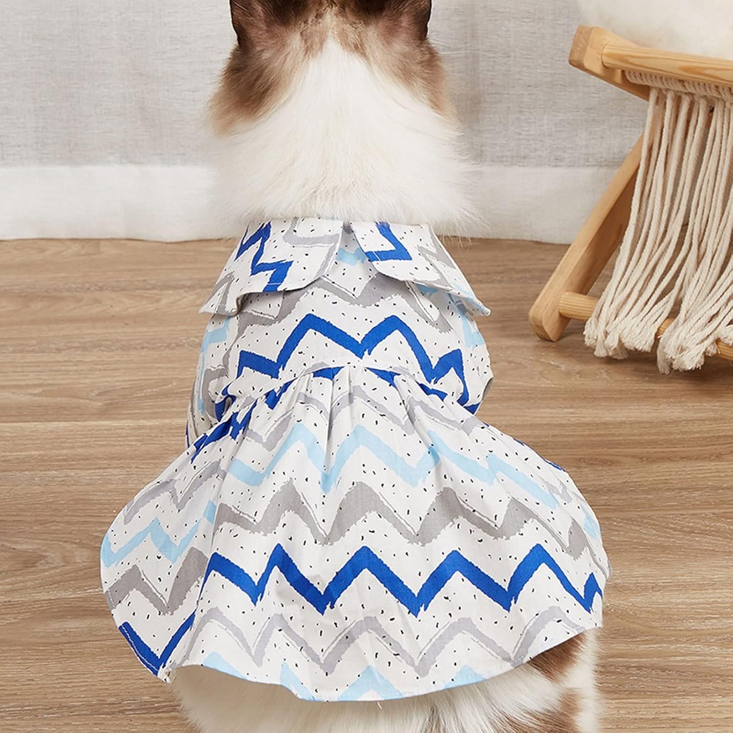 Dog Costumes Cats Dresses Cute Stripe Print Pets Dresses Shirt Skirt Clothing for Small Dogs Puppy Cat Princess Jean Costume Pet Clothes(Pink,X-Large)