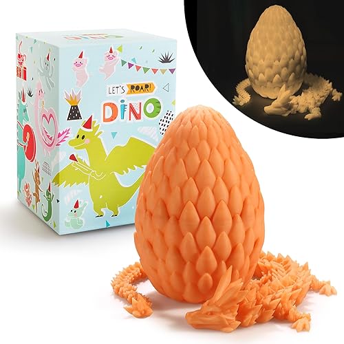 Miniatura 115 de Huevo de dragón impreso en 3D de 15 pulgadas, juguetes de cumpleaños de Navidad, regalo de relleno de calcetines, dragón de cristal articulado