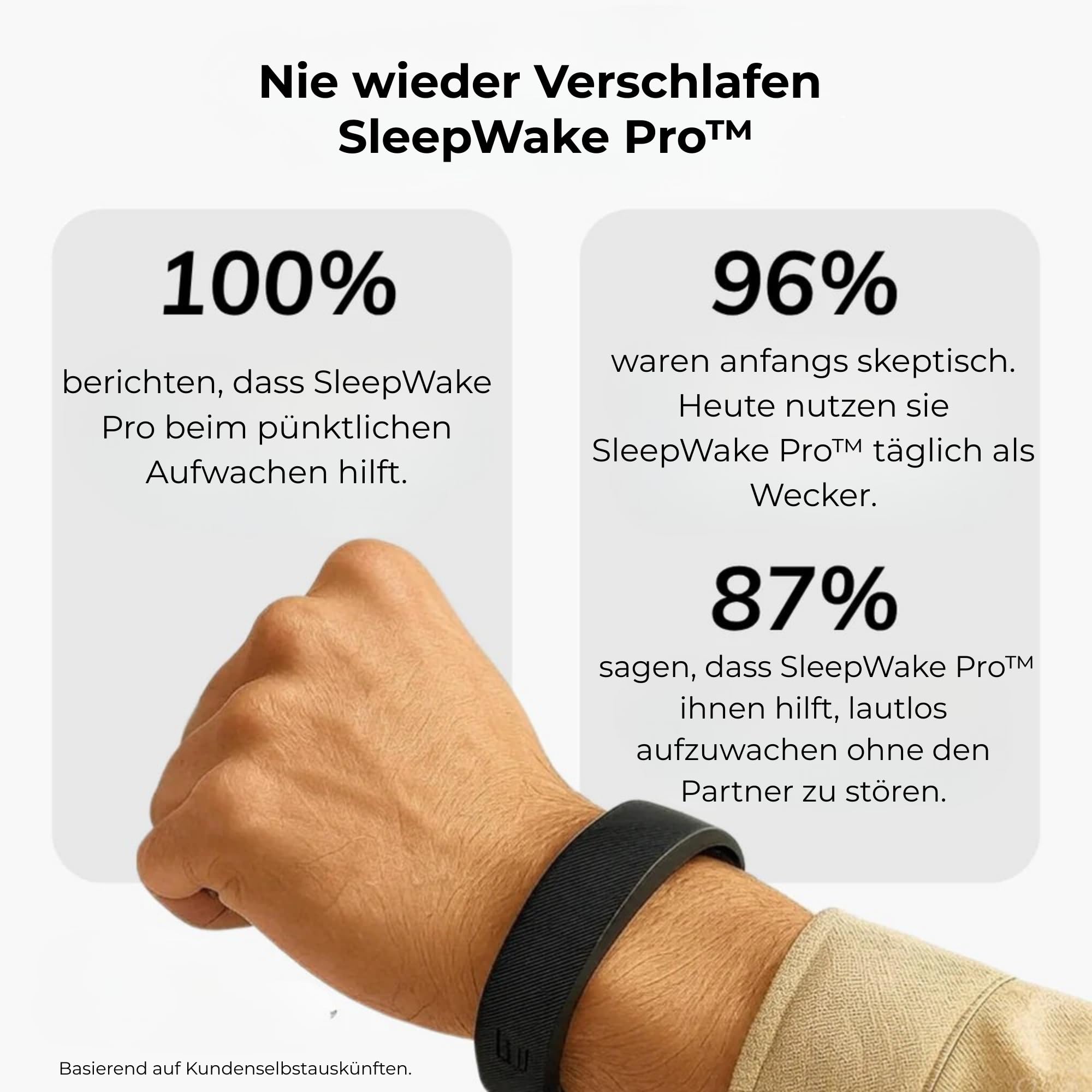 MEIION Belliv SleepWake Pro, Vibrations Wecker Armband für Tiefschläfer, Leises Aufwachen ohne Ton, Schlafphasen Erkennung, Smartes Wecker Armband mit Langer Akkulaufzeit