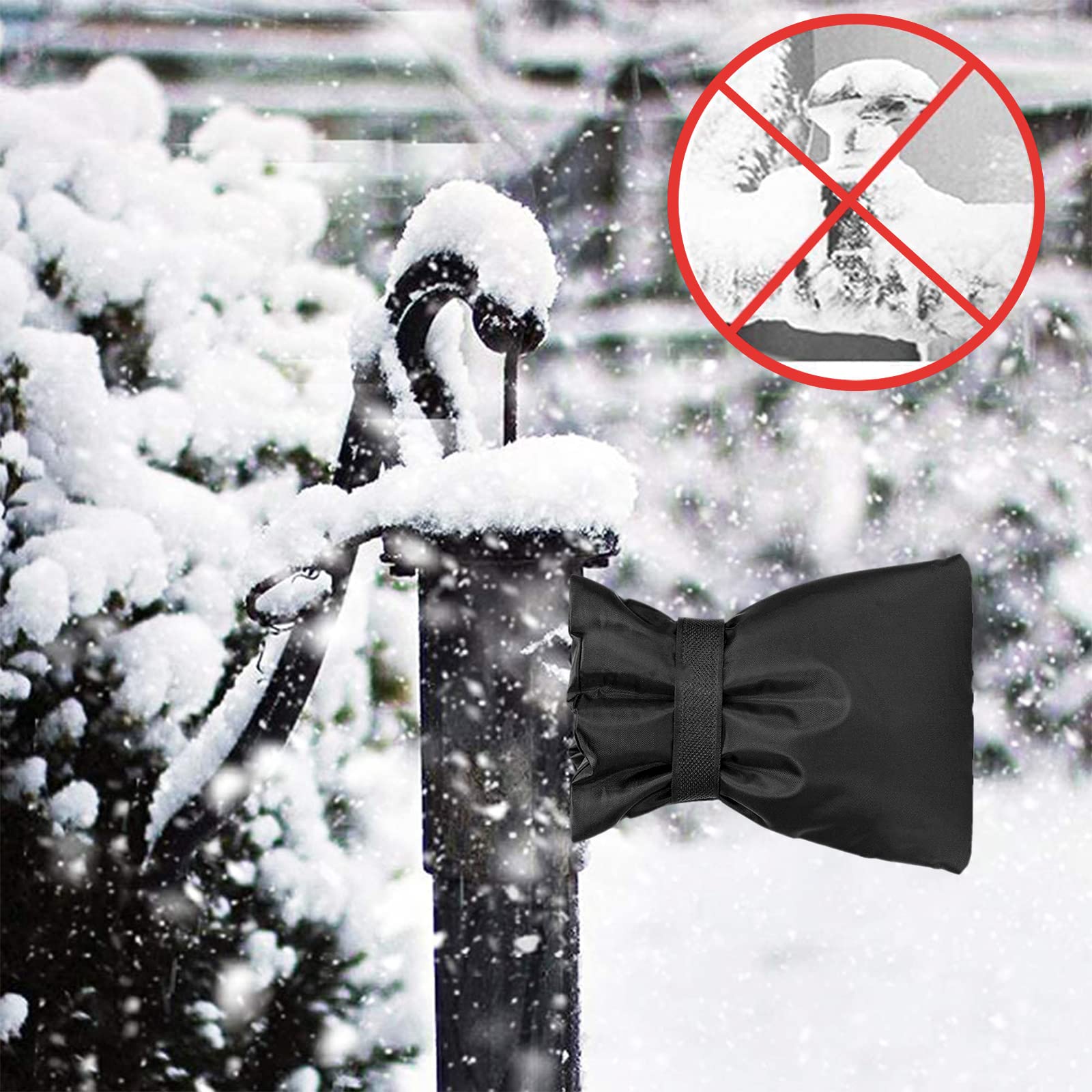 Zewnętrzny pokrowiec na kran na zimę, na zewnątrz czarny pokrowiec na kran kurtka chroniąca przed zamrażaniem twojego kranu zewnętrznego, izolowany ochraniacz kran ochrona przed mrozem osłona wodoodporna termo kran przytulny pokrowiec