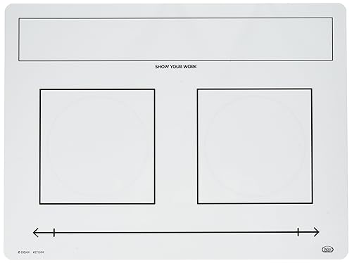 Didax Educational Resources, Juego de 10 tableros para escribir y limpiar fracciones, blanco, negro (211584)
